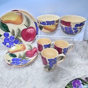 Home‎ Trends Orchard Harvest Fruit Dinnerware 4 Bowls, 3 Mugs (only)
